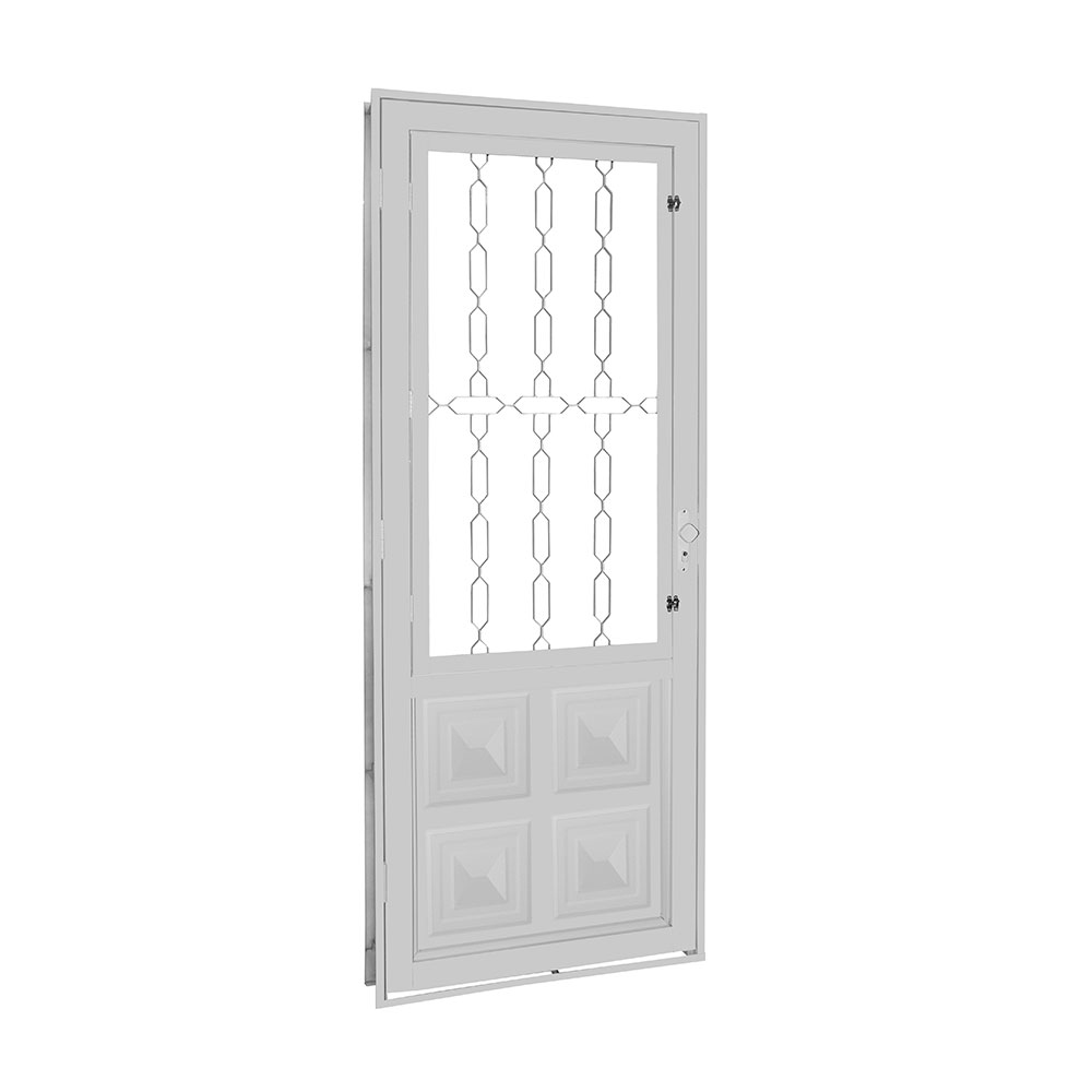 Porta com grade elo com postigo